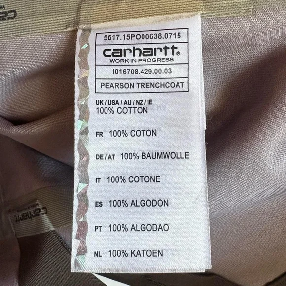 Carhartt WIP Pearson Trench Coat Extra Small - Picture 7 of 7